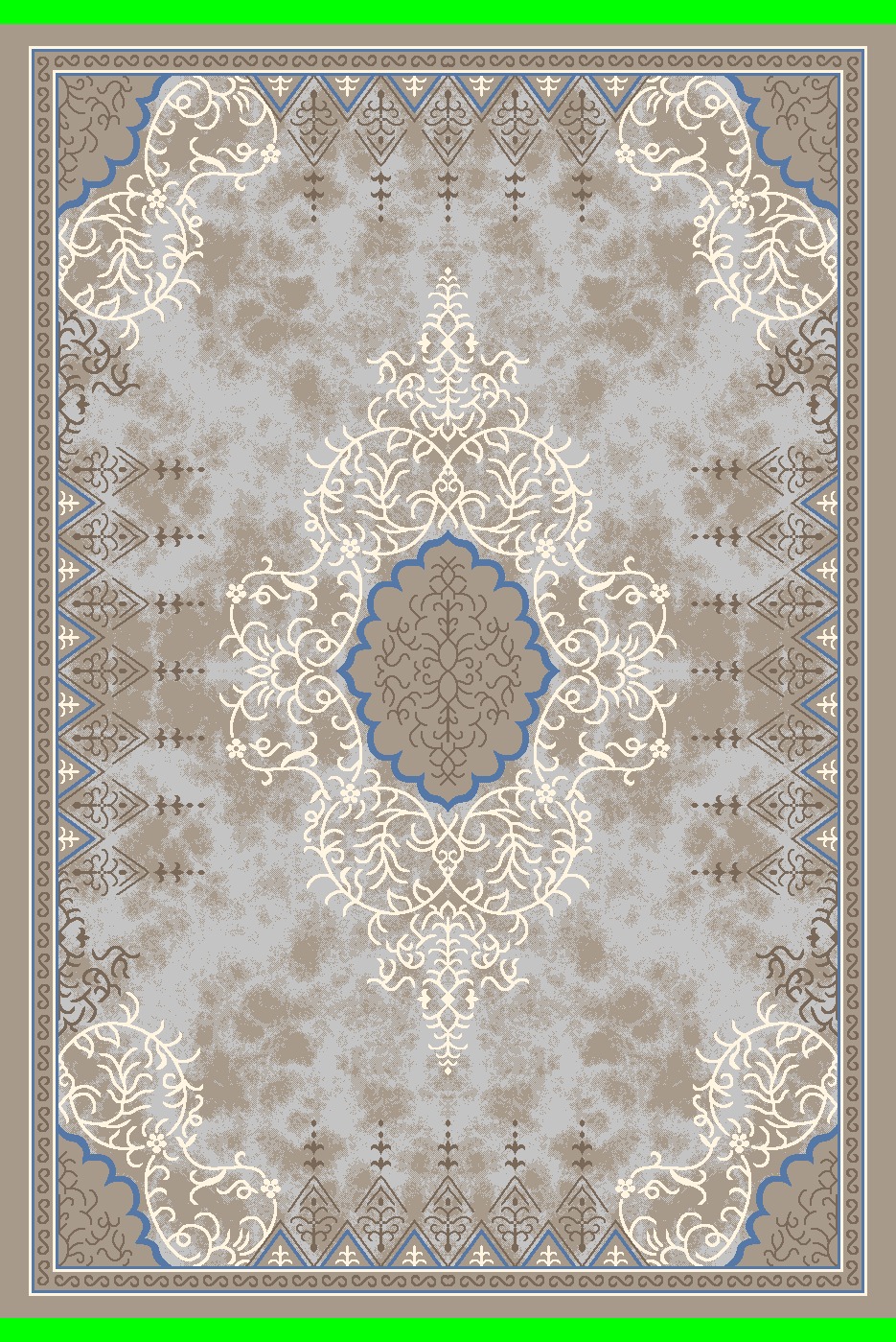 Persian Medallion carpet — blue and ivory heritage design