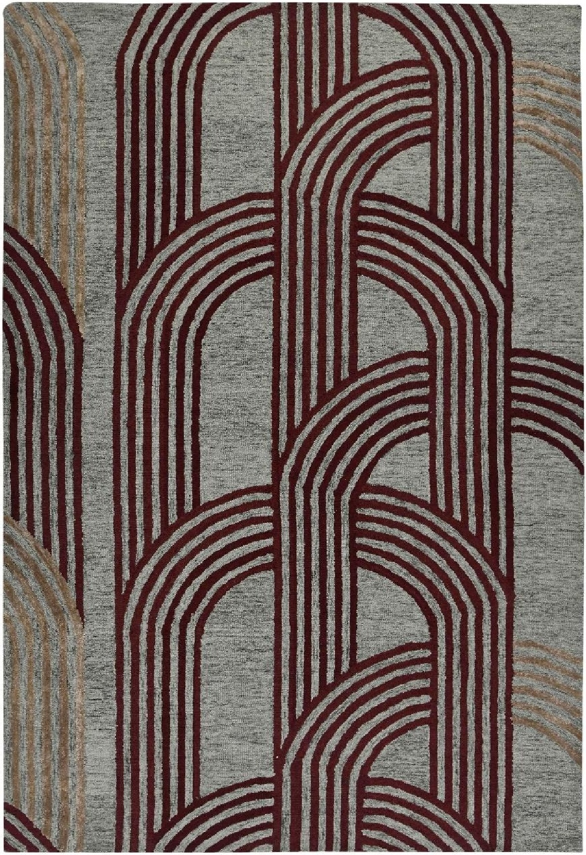 Custom hand-tufted rug, geometric pattern in graphite
