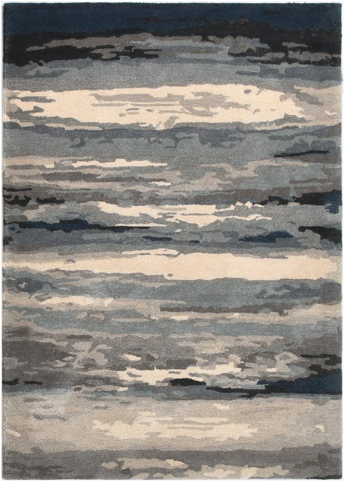 Custom hand-tufted rug, abstract in sky blue